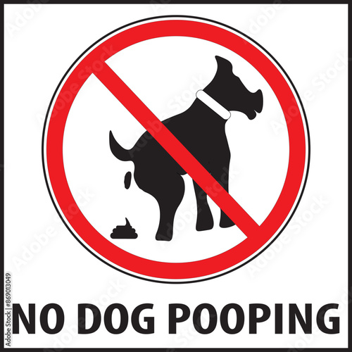 No dog pooping allowed parking area sign vector.eps