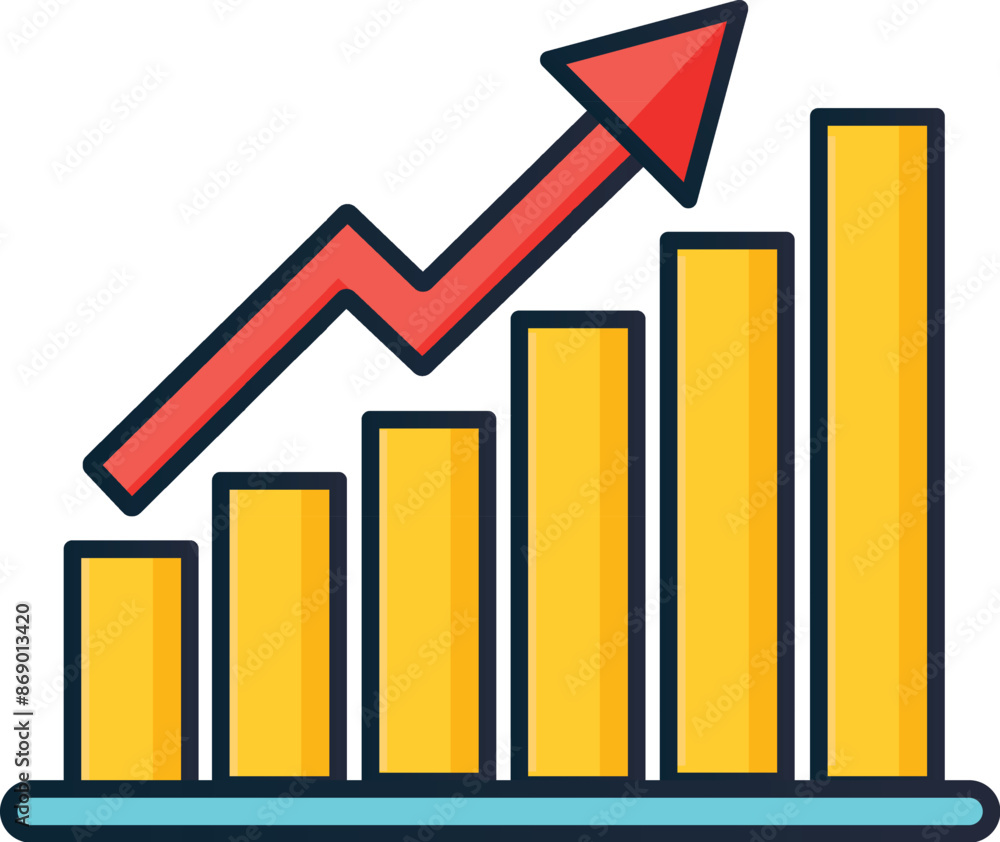 Vector Growing trend chart icon Vector Growing trend chart icon