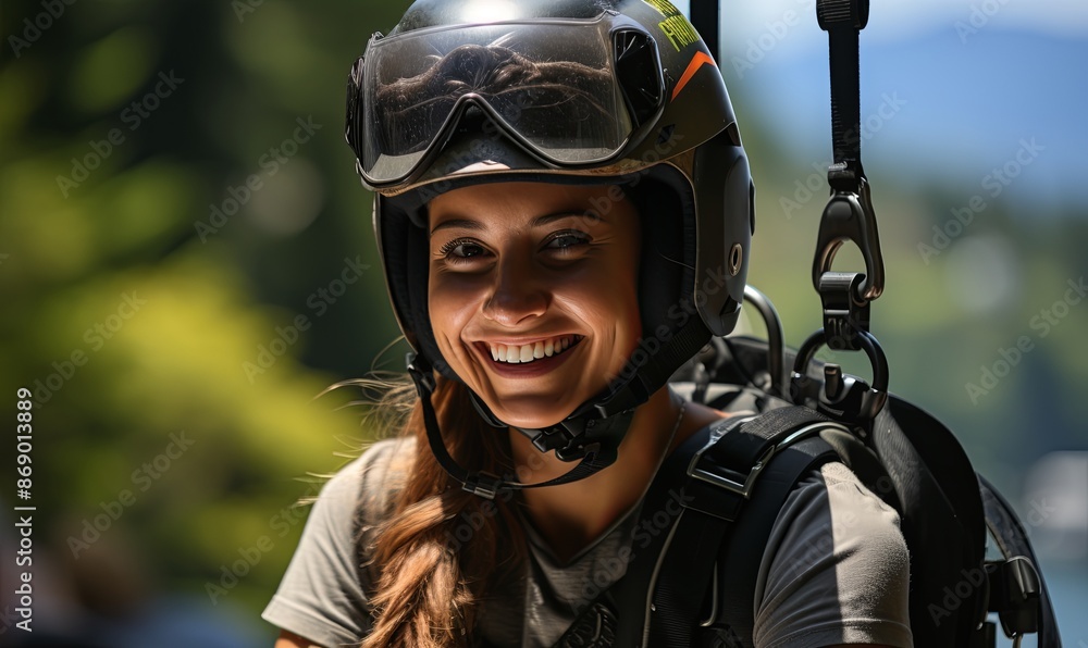 Woman Wearing Helmet and Goggles Woman Wearing Helmet and Goggles