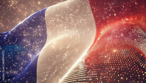 フランス国旗の立体イラスト