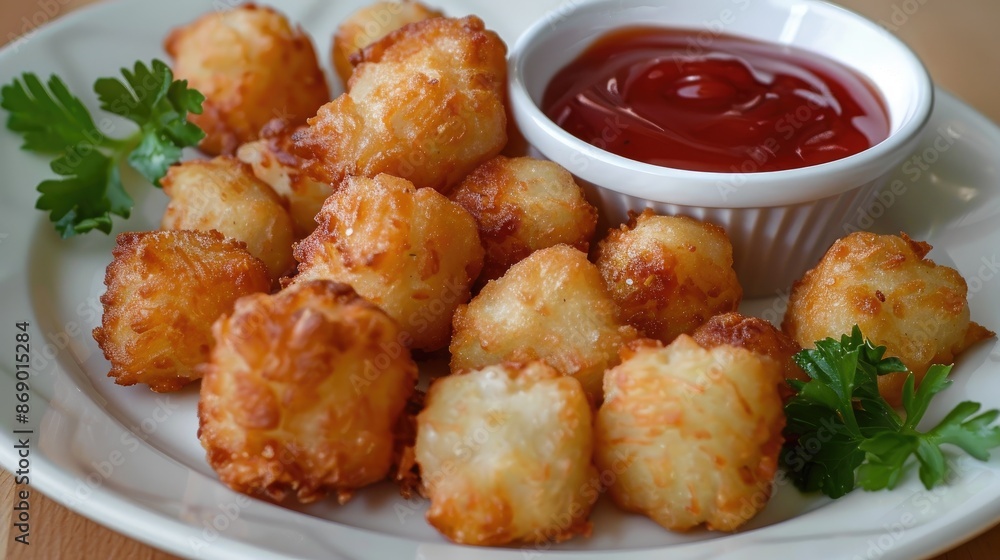 Homemade Tater Tots with Ketchup Homemade Tater Tots with Ketchup