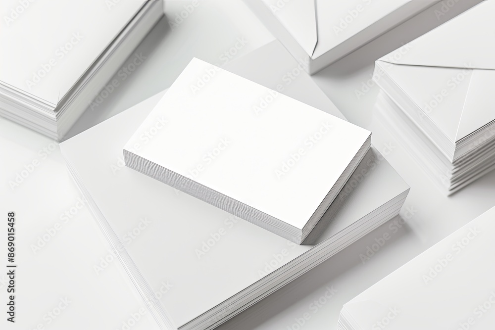 Business card mockup on isolated white background created with generative AI Business card mockup on isolated white background created with generative AI
