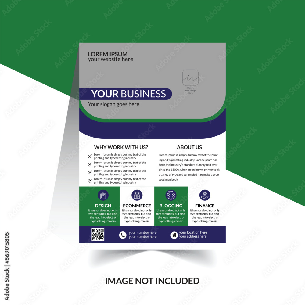 Obraz premium green white business brochure templete design