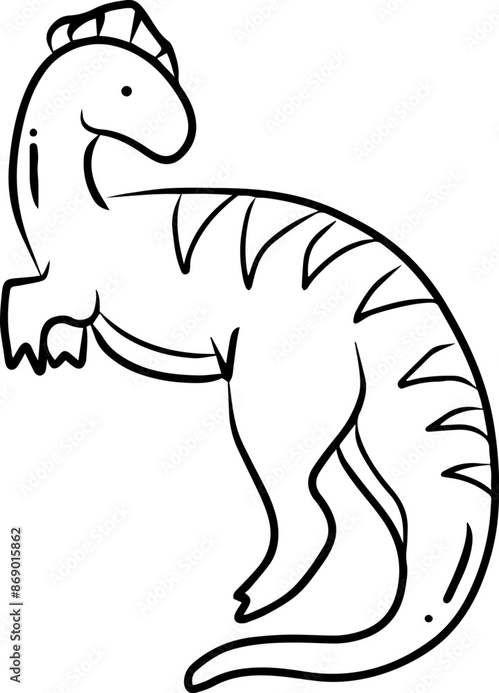 Fototapeta premium Dinosaur line art for coloring book page