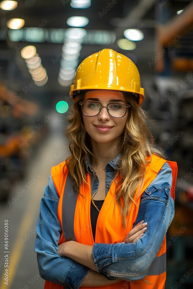 portrait of a female factory worker portrait of a female factory worker