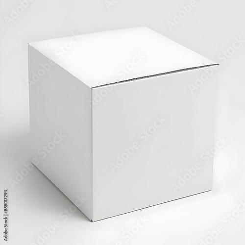 Plain White Cardboard Box Mockup - Minimalist Packaging Design Template - Generative ai photo