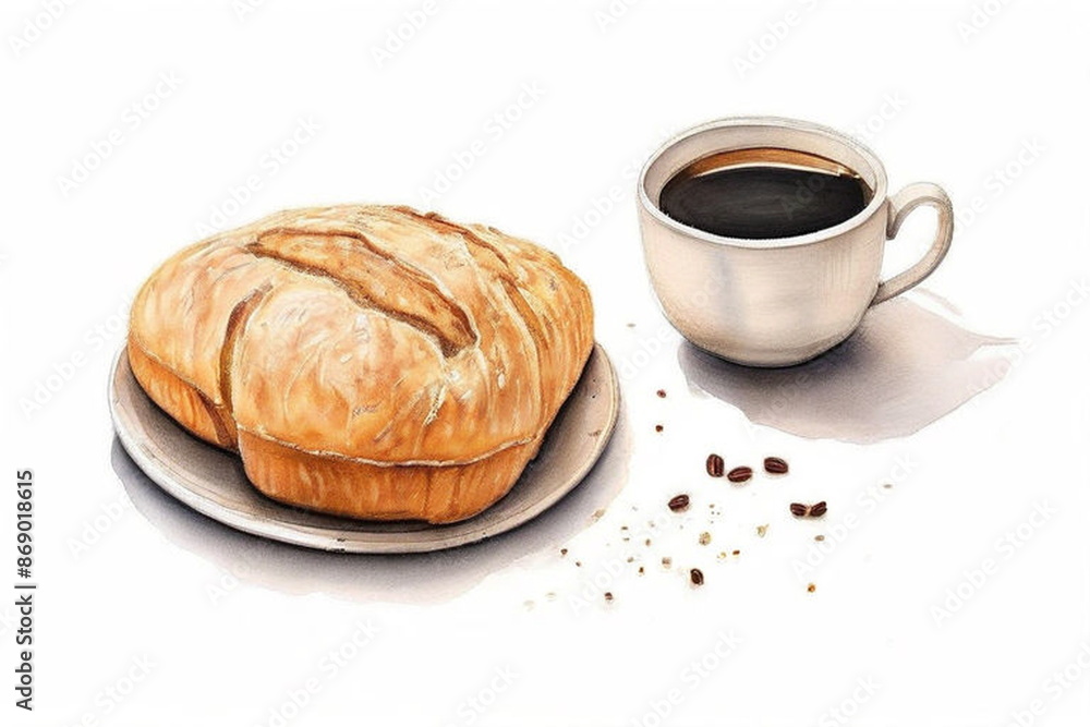 coffee and croissant coffee and croissant