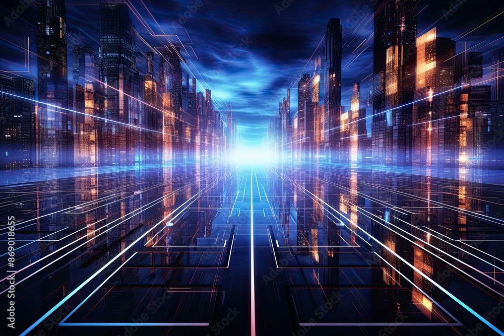 Futuristic Digital Cyberspace Futuristic Digital Cyberspace