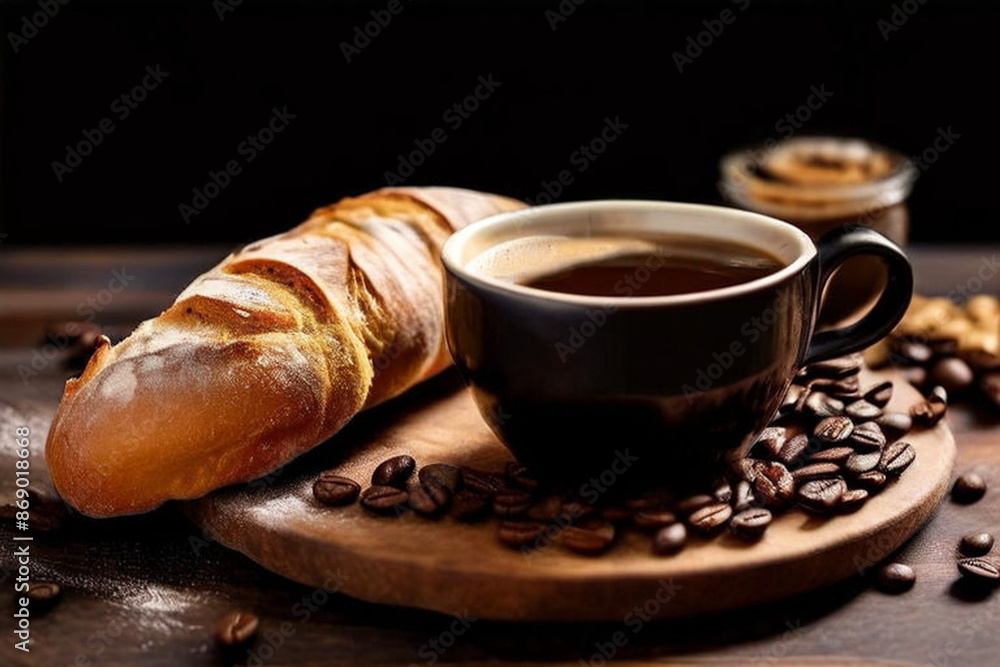 coffee and croissant coffee and croissant