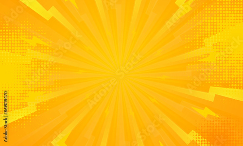Orange gradient ray burst dot style background vector design