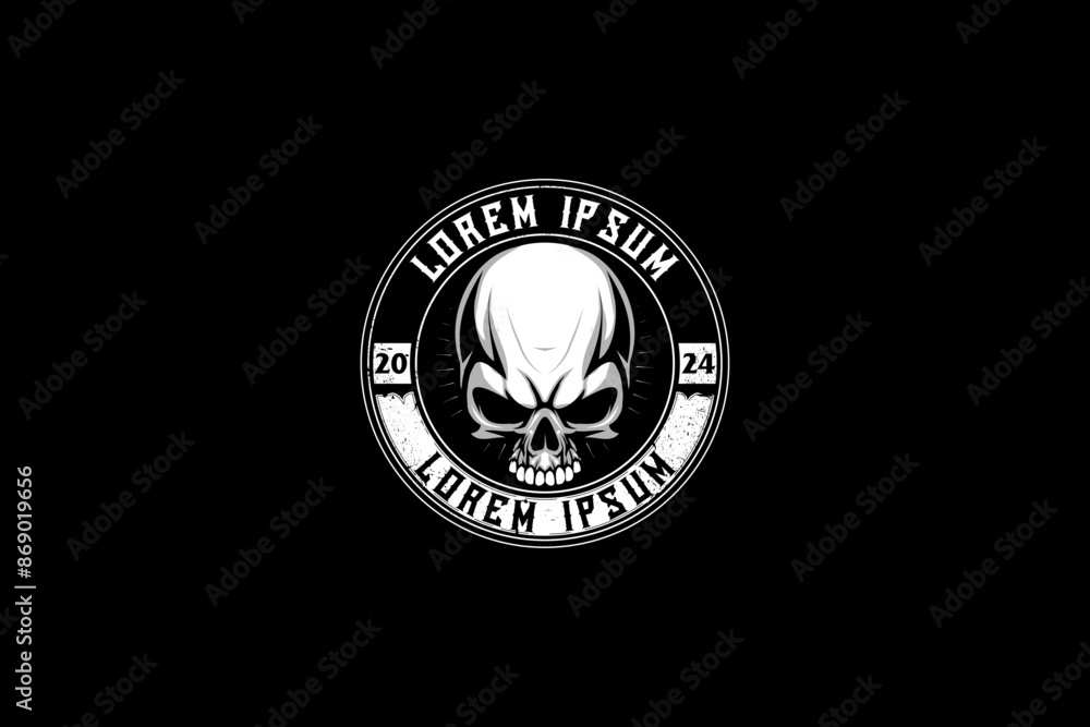 Human skull head cartoon character vector logo template Human skull head cartoon character vector logo template