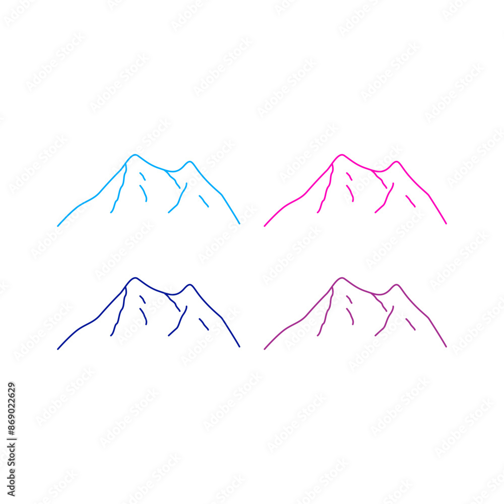 Mountains Peak Hills Resort Sign Symbol Logo Vector Mountains Peak Hills Resort Sign Symbol Logo Vector