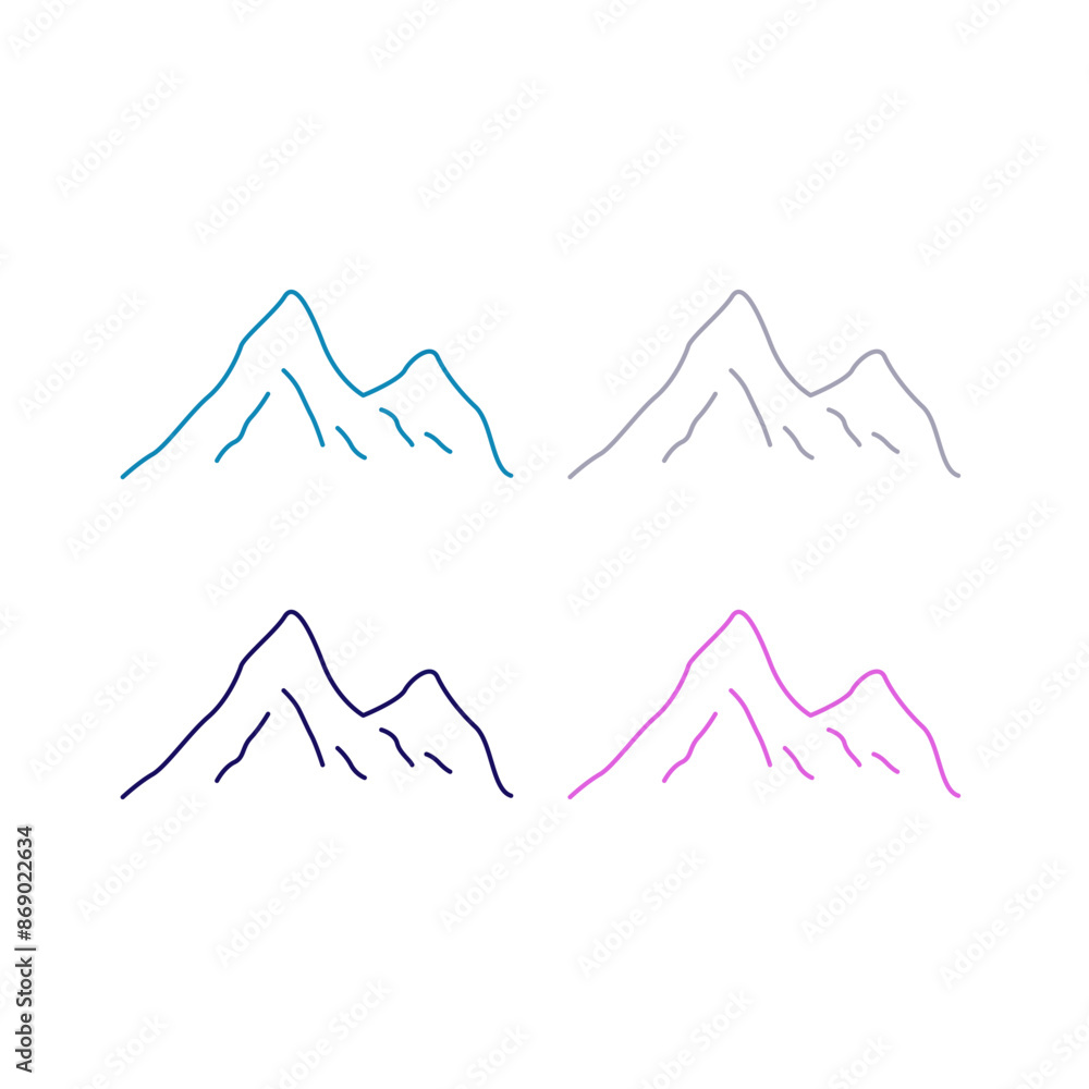 Mountains Peak Hills Resort Sign Symbol Logo Vector Mountains Peak Hills Resort Sign Symbol Logo Vector