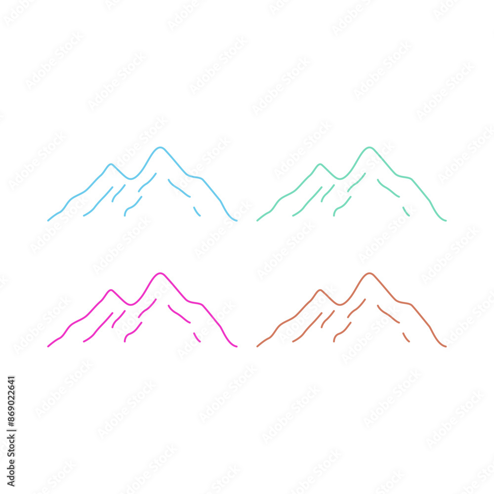 Mountains Peak Hills Resort Sign Symbol Logo Vector Mountains Peak Hills Resort Sign Symbol Logo Vector
