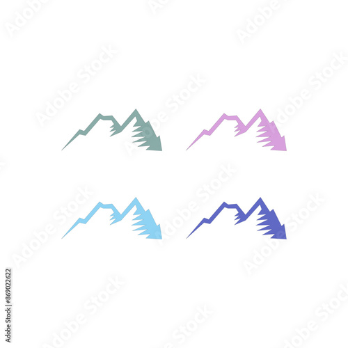 Mountains Peak Hills Resort Sign Symbol Logo Vector