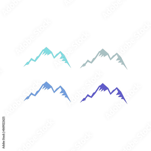 Mountains Peak Hills Resort Sign Symbol Logo Vector