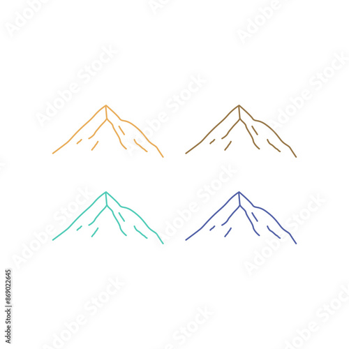 Mountains Peak Hills Resort Sign Symbol Logo Vector