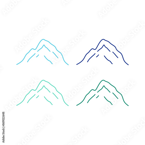 Mountains Peak Hills Resort Sign Symbol Logo Vector