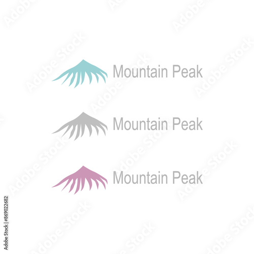 Mountains Peak Hills Resort Sign Symbol Logo Vector