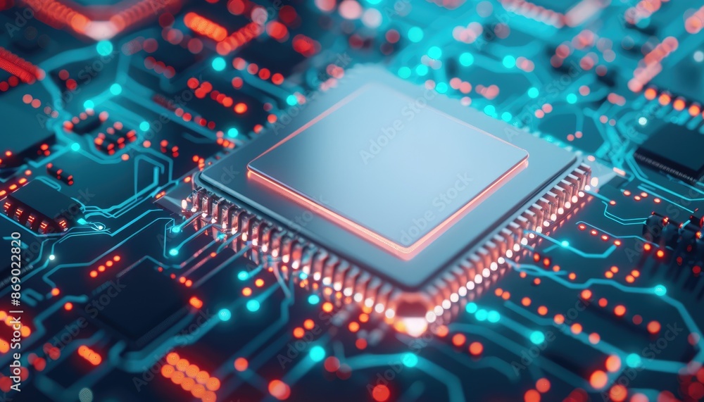 Futuristic Microprocessor, Technology Background, Concept of Advanced Computing Futuristic Microprocessor, Technology Background, Concept of Advanced Computing