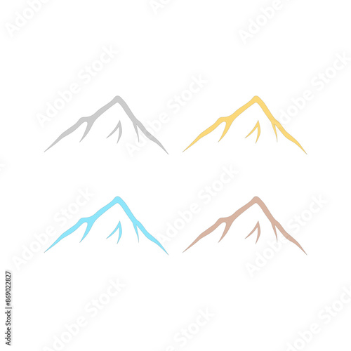 Mountains Peak Hills Resort Sign Symbol Logo Vector