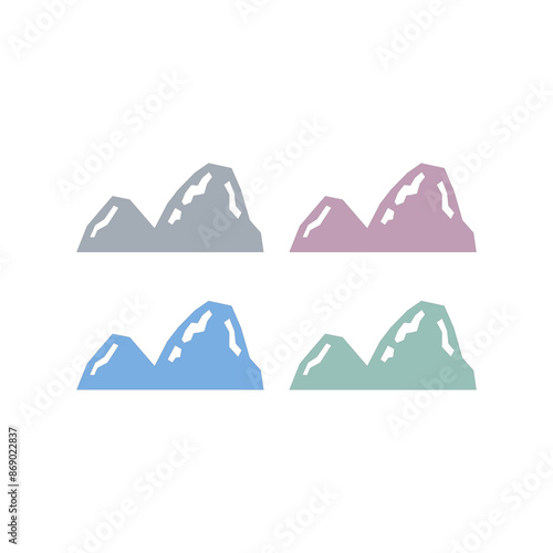 Mountains Peak Hills Resort Sign Symbol Logo Vector