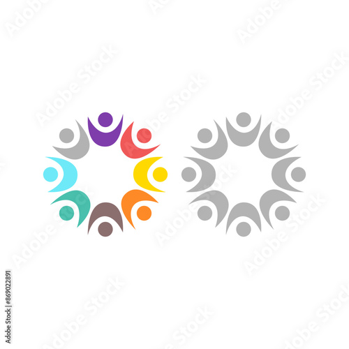 Colorful People Team Teamwork Union Crowd
