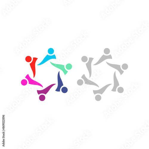 Colorful People Team Teamwork Union Crowd
