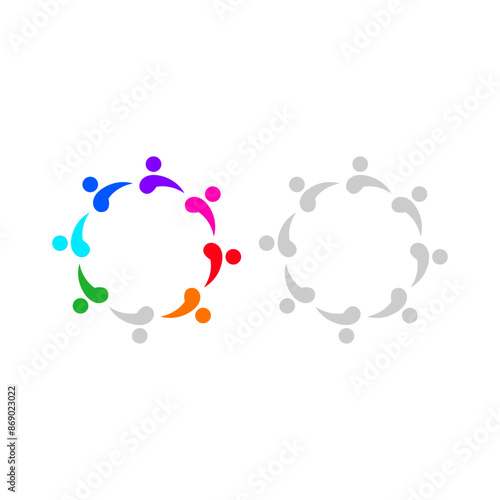 Colorful People Team Teamwork Union Crowd
