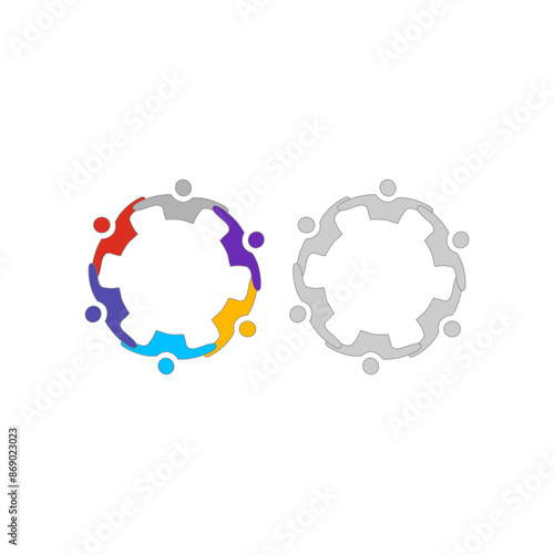 Colorful People Team Teamwork Union Crowd

