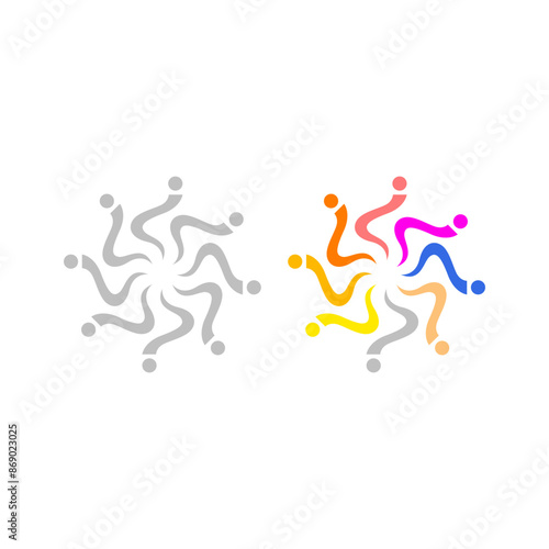 Colorful People Team Teamwork Union Crowd
