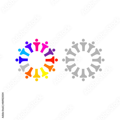 Colorful People Team Teamwork Union Crowd
