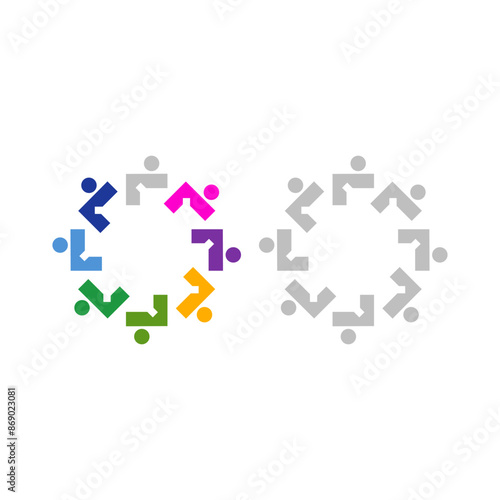 Colorful People Team Teamwork Union Crowd
