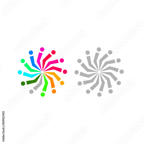 Colorful People Team Teamwork Union Crowd
