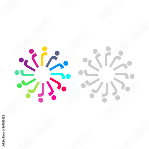 Colorful People Team Teamwork Union Crowd
