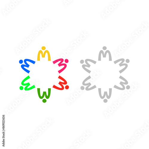 Colorful People Team Teamwork Union Crowd
