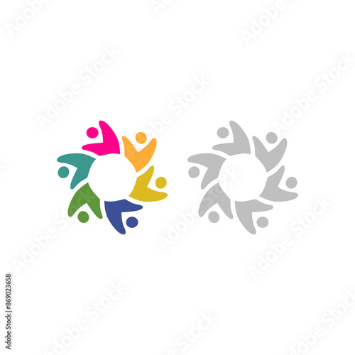 Colorful People Team Teamwork Union Crowd
