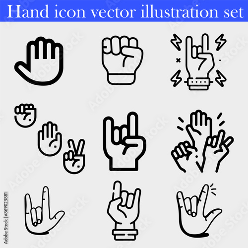 pack of different hands gestures and signs set
