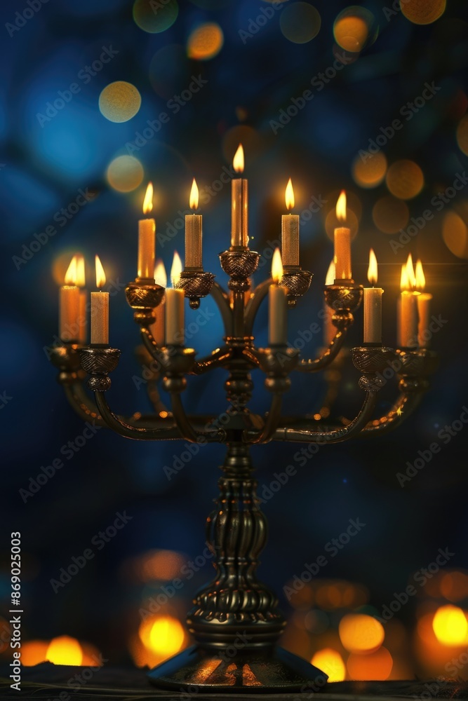 Candlelit table with lit candles Candlelit table with lit candles