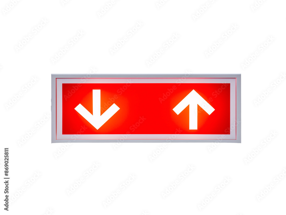 a red sign with arrows pointing up a red sign with arrows pointing up