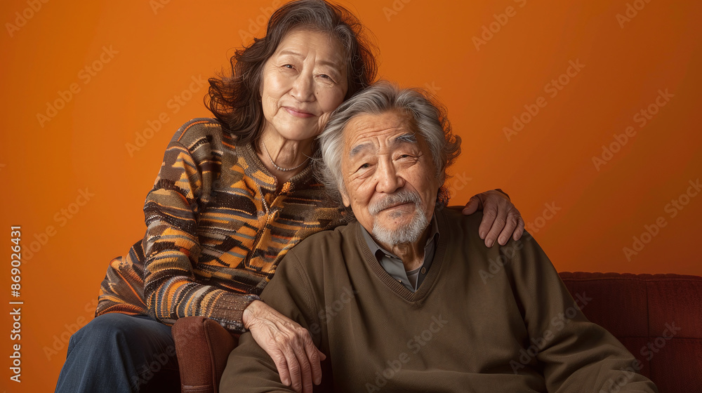 portrait of a aged asian couple portrait of a aged asian couple