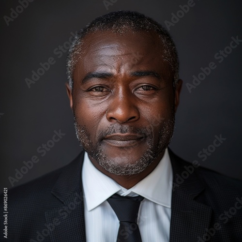 business businessman office mature middle aged head shot man portrait corporate manager black businessperson created using generative ai technology, Generative AI