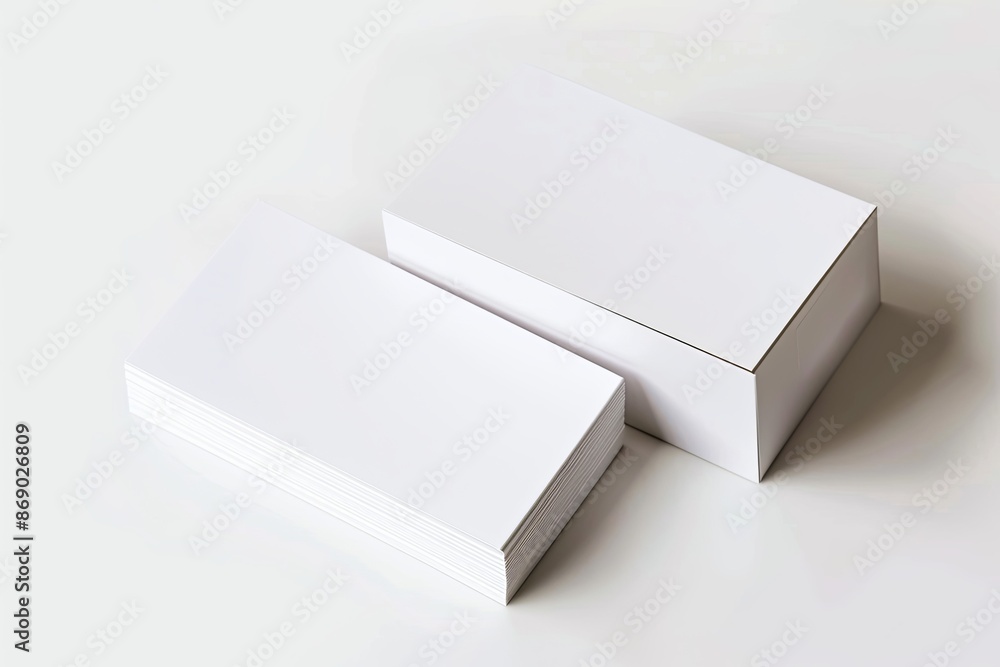 Business card mockup on isolated white background created with generative AI Business card mockup on isolated white background created with generative AI