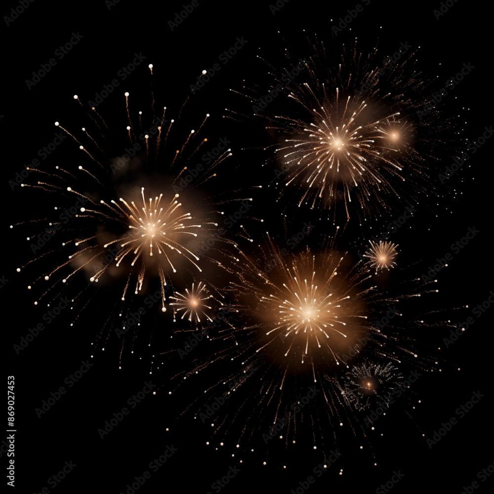 Fototapeta premium fireworks in the sky with black background