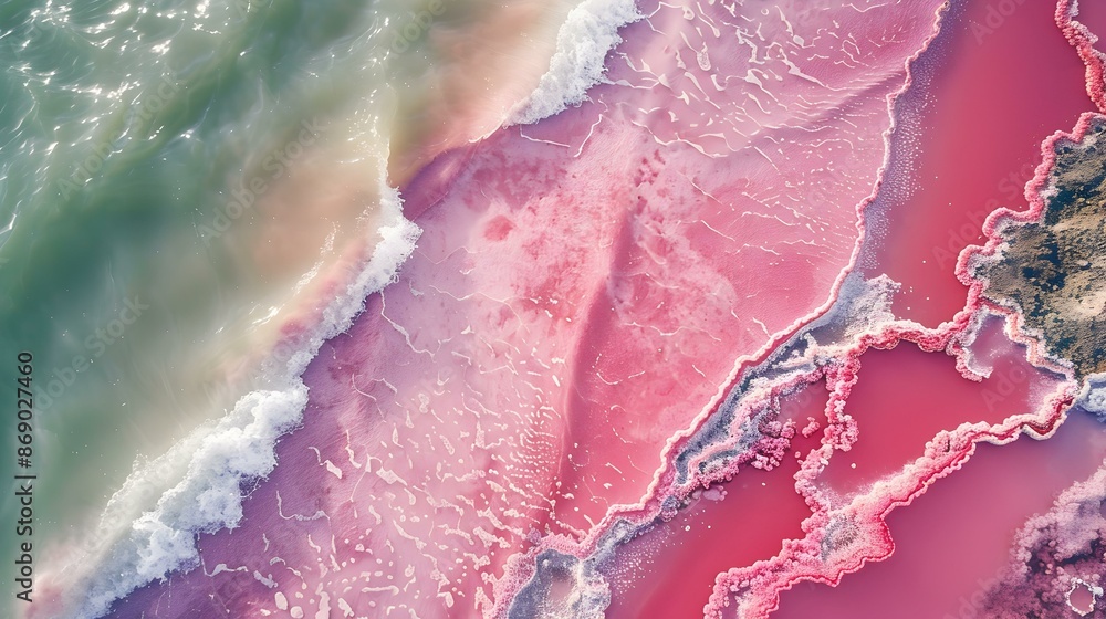 Fototapeta premium Landscape of a pink lake 