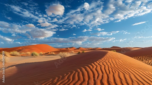 Landscape with red sand dunes image