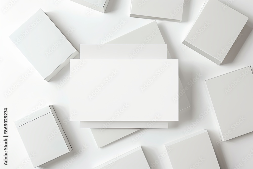 Business card mockup on isolated white background created with generative AI Business card mockup on isolated white background created with generative AI