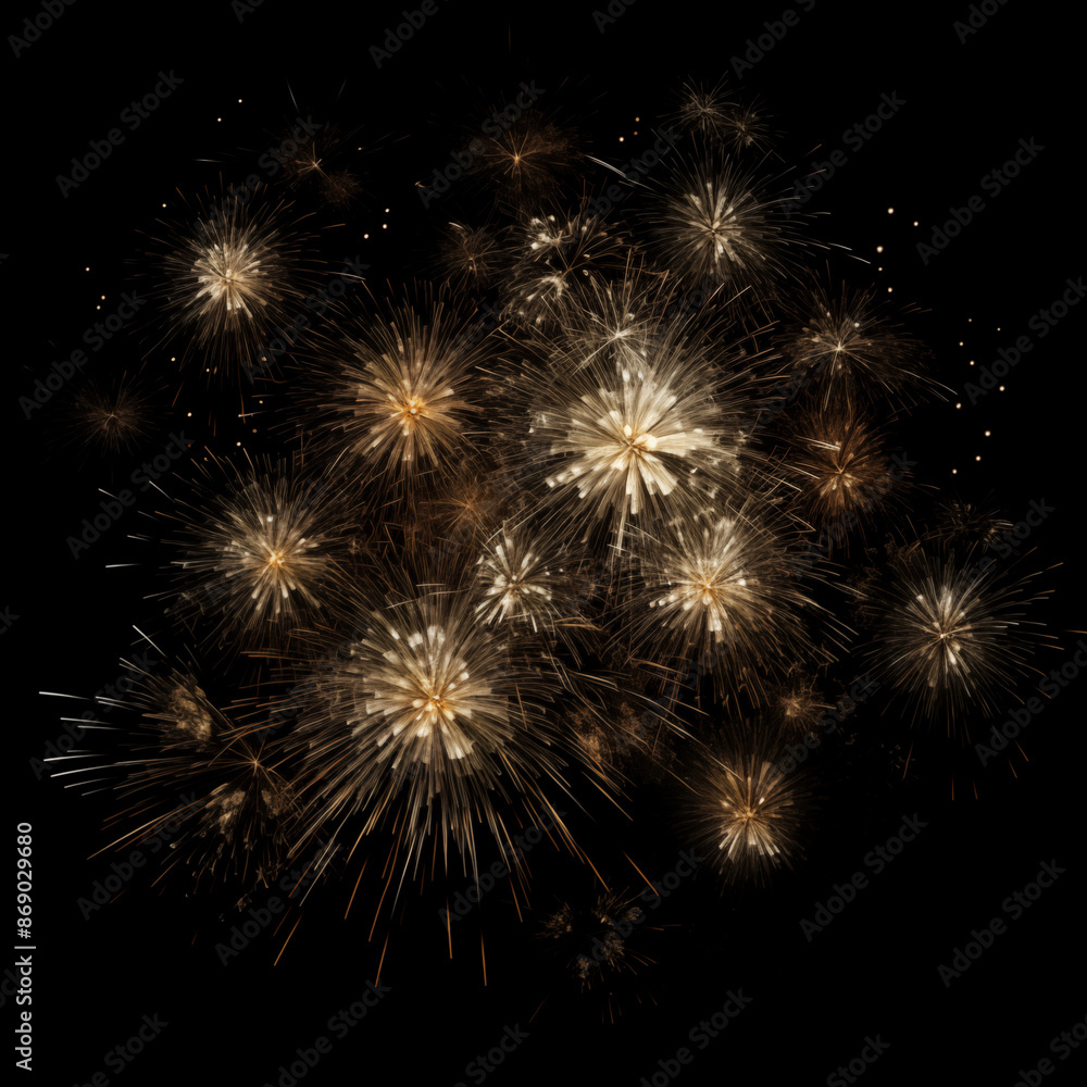 Naklejka premium fire works in the sky with black background