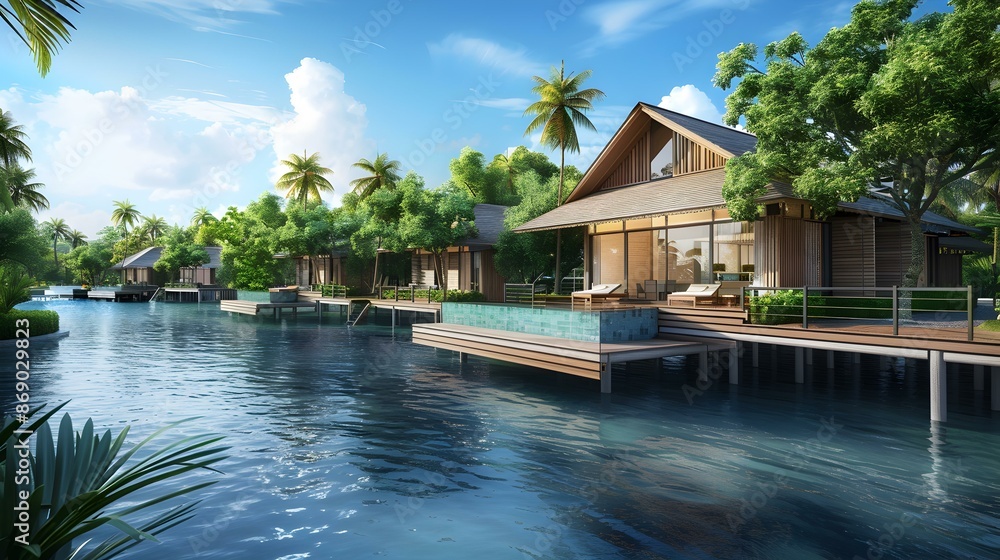 Landscape with a prestigious tropical resort picture Landscape with a prestigious tropical resort picture