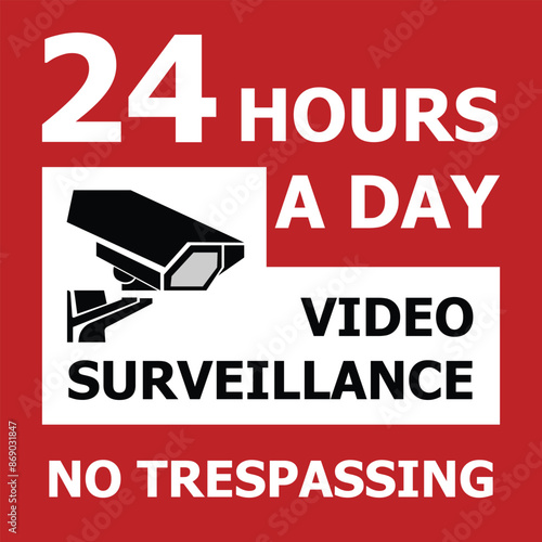 CCTV security sign security camera sign vector